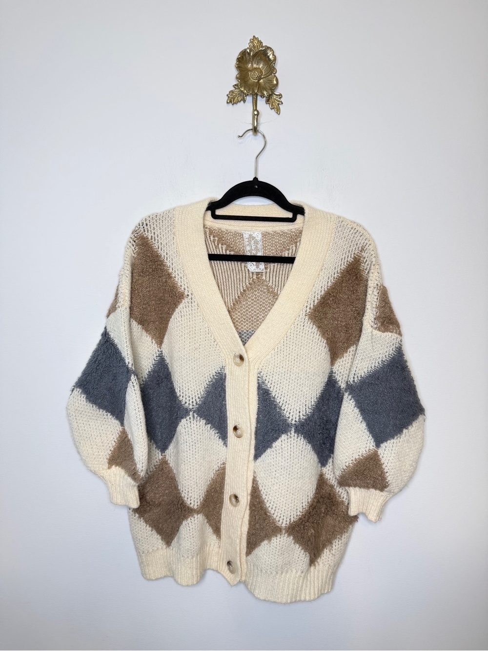 Sadie & Sage Argyle Cardigan M